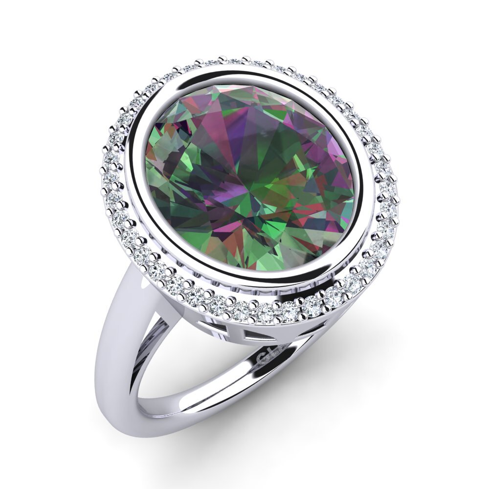 18ct White Gold Mystic Topaz Ring Jermelia
