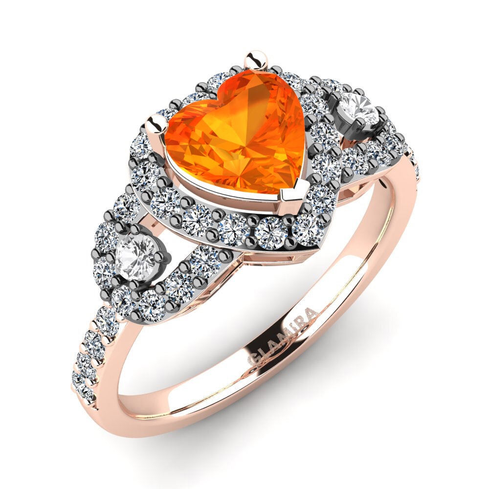 Orange sapphire engagement ring store