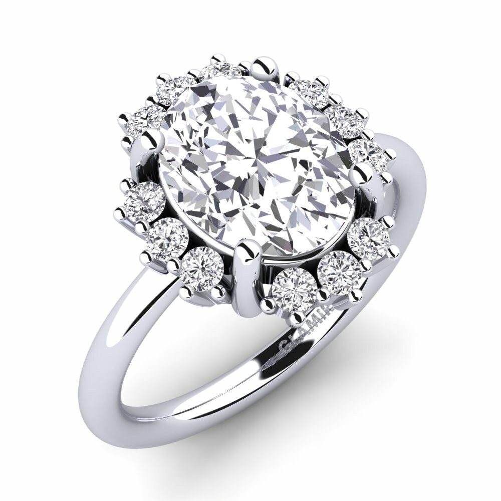 Side-Stone Engagement Rings Jeslanie 585 White Gold Diamond
