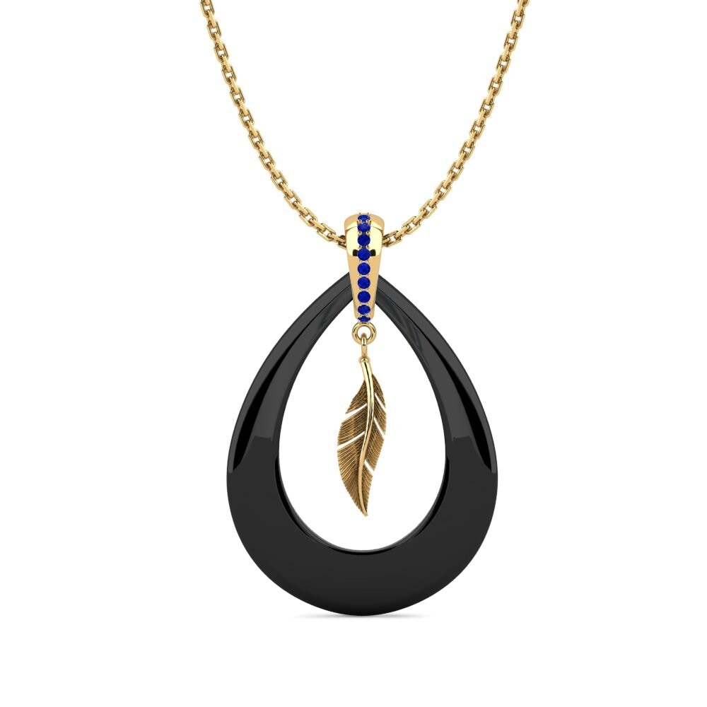 9ct Yellow Gold Sapphire Women's Pendant Jeta