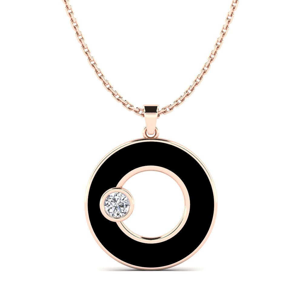 14K Rose Gold Moissanite Pendant Jeunary