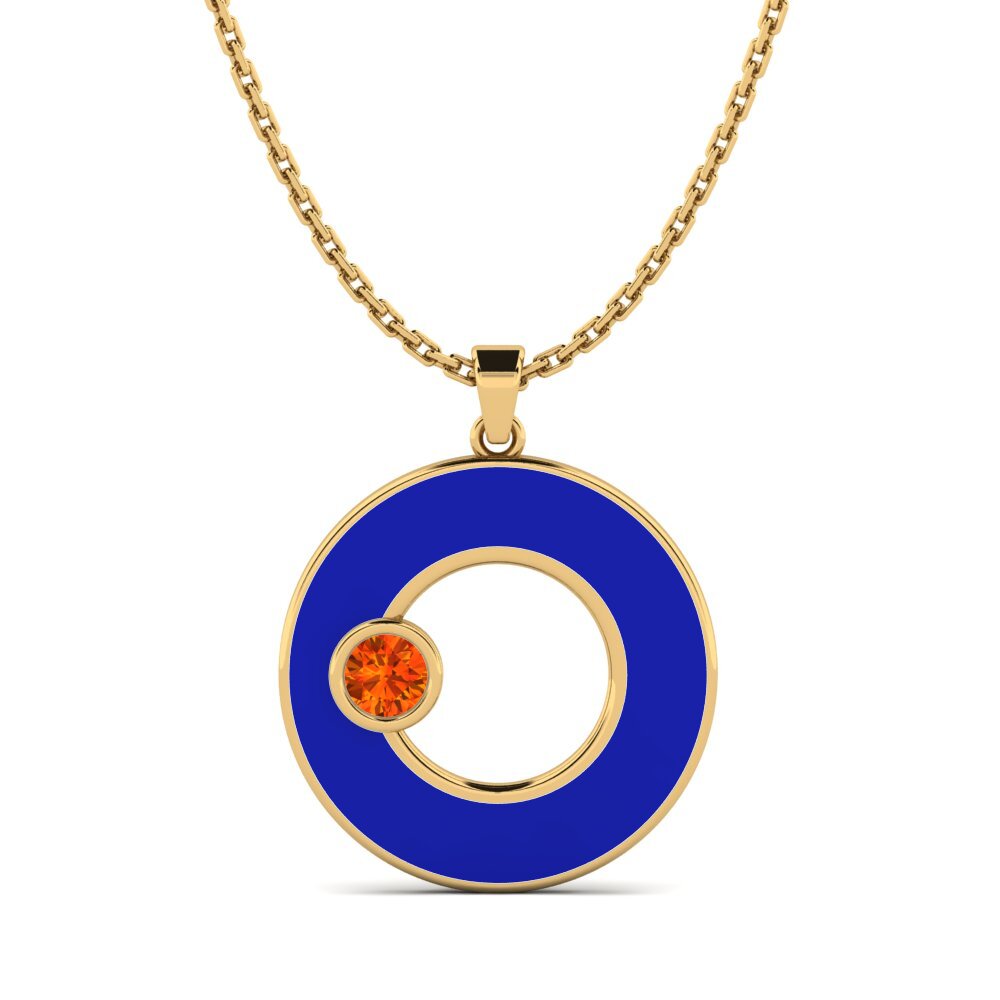 Orange Sapphire Women's Pendant Jeunary