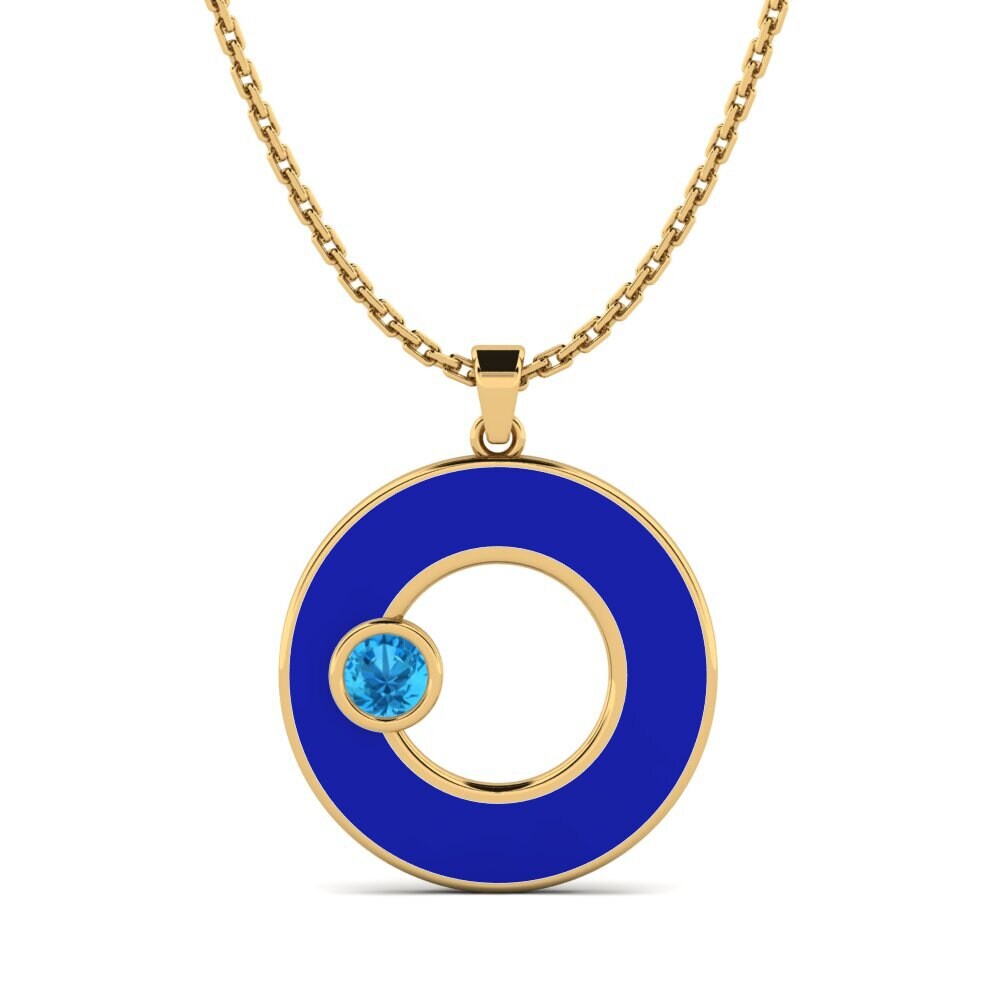 Topacio azul Colgante de Mujer Jeunary