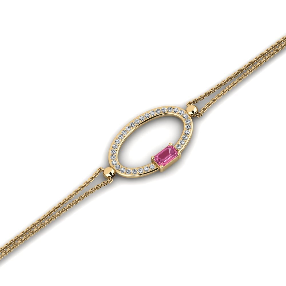 Emerald Cut Pink Tourmaline Women's Bracelet Jeweas