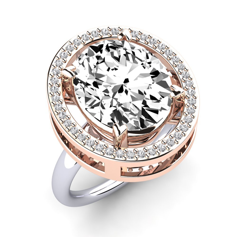 14k Oro Rosa & Blanco Anillo Jhamilet