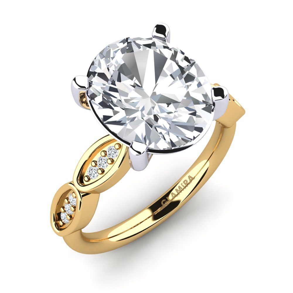 14ct Yellow / White Gold White Zircon Ring Jidenna