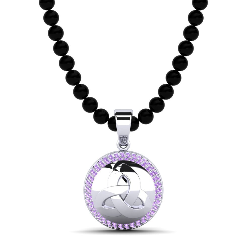 Weißgold 375 Amethyst Herren-Anhänger Jieun