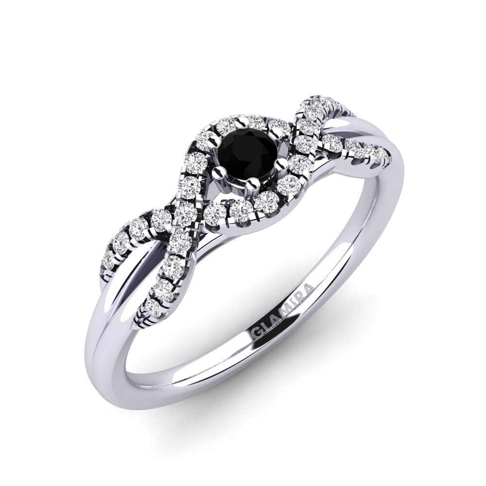 Black Diamond Engagement Ring Jilessa 0.1 crt