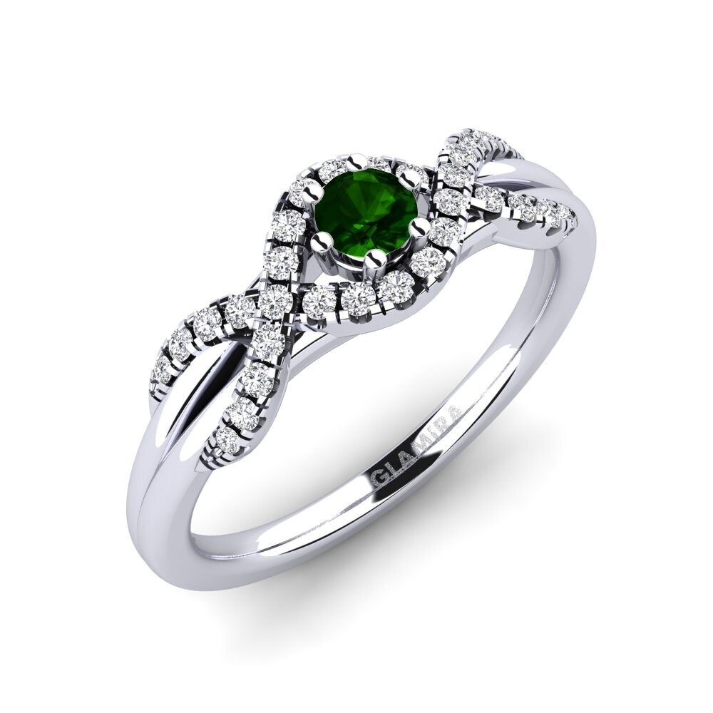 Green Tourmaline Engagement Ring Jilessa 0.16 crt