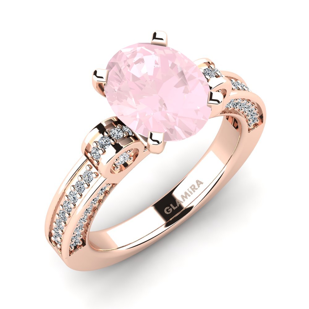9k Rose Gold Rose Quartz Engagement Ring Jimalee