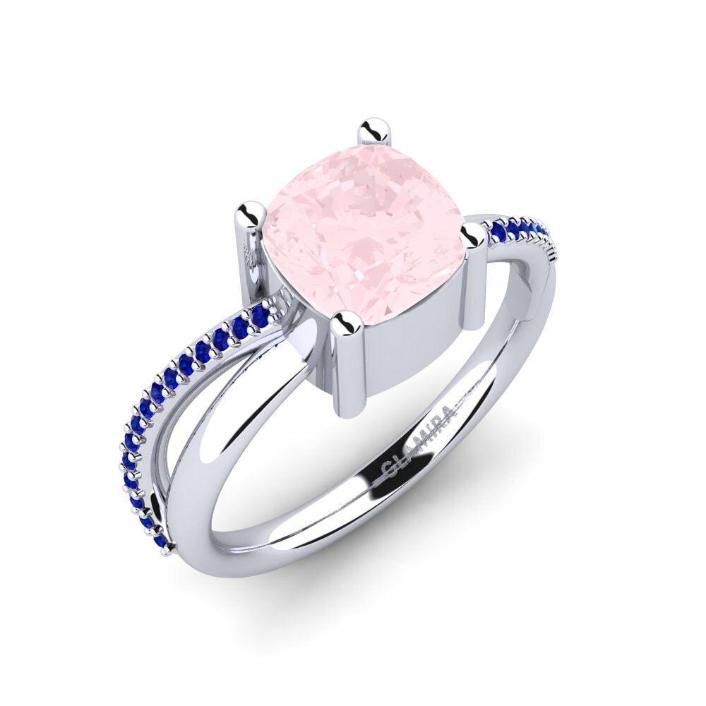 Cushion Rose Quartz Engagement Ring Jimena