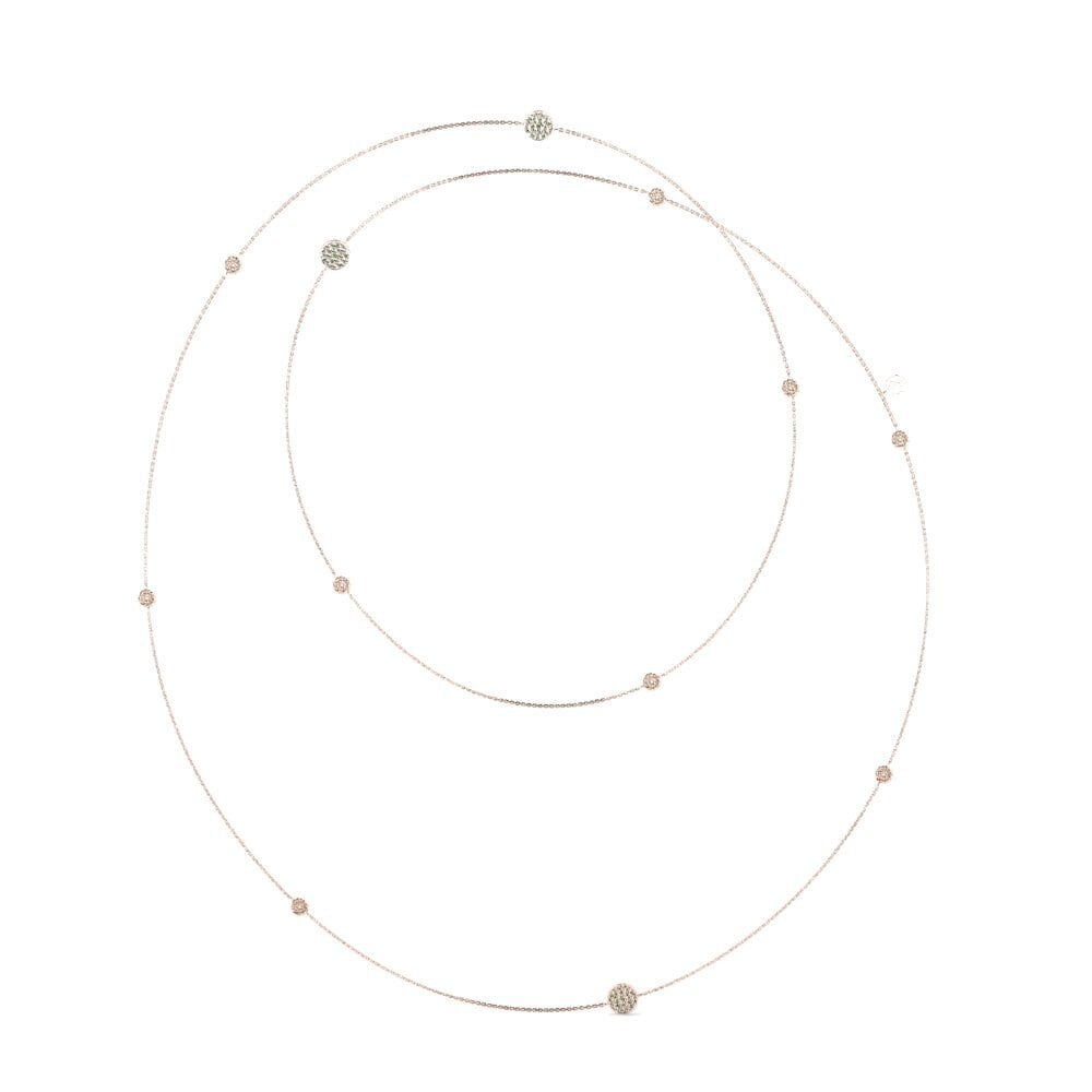 18ct Rose Gold Green Diamond Women's Necklace Jiminy