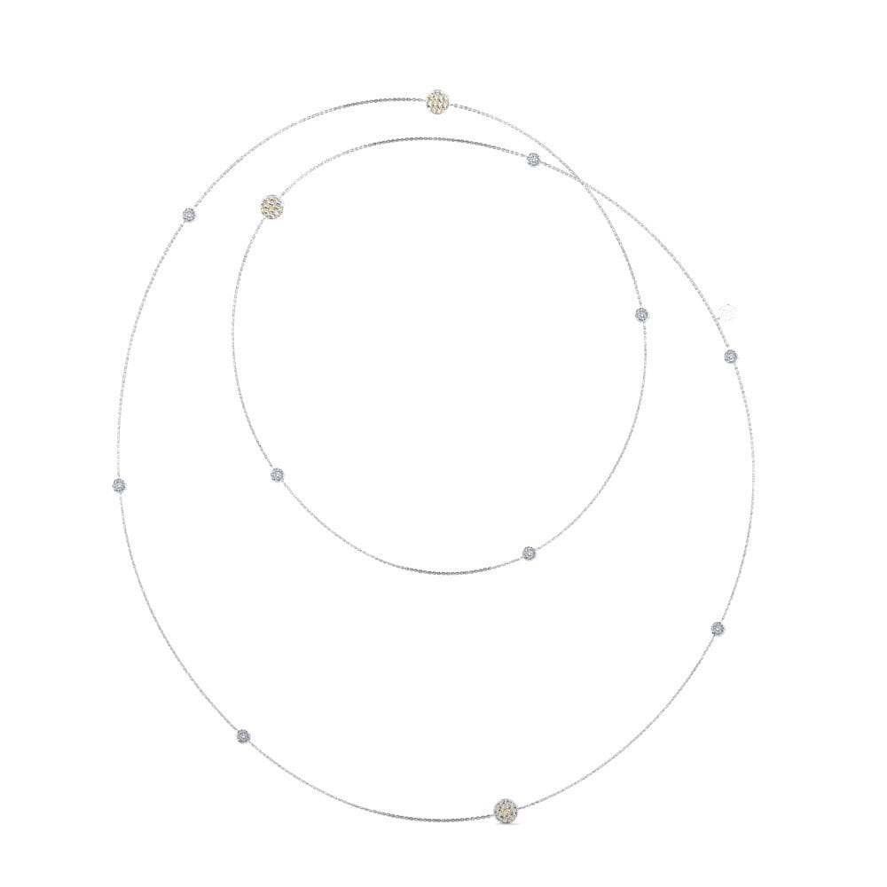 9ct White Gold Yellow Diamond Women's Necklace Jiminy