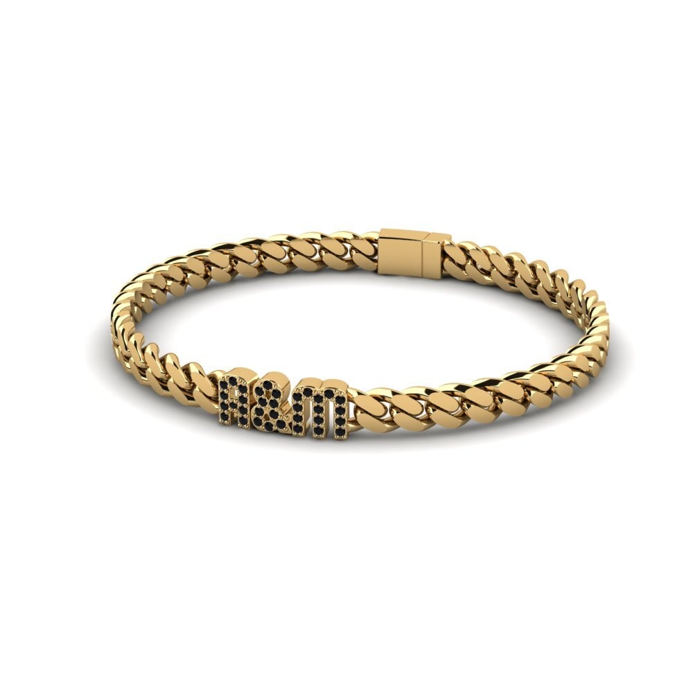 14ct Yellow Gold Black Sapphire Women's Bracelet Jimmie