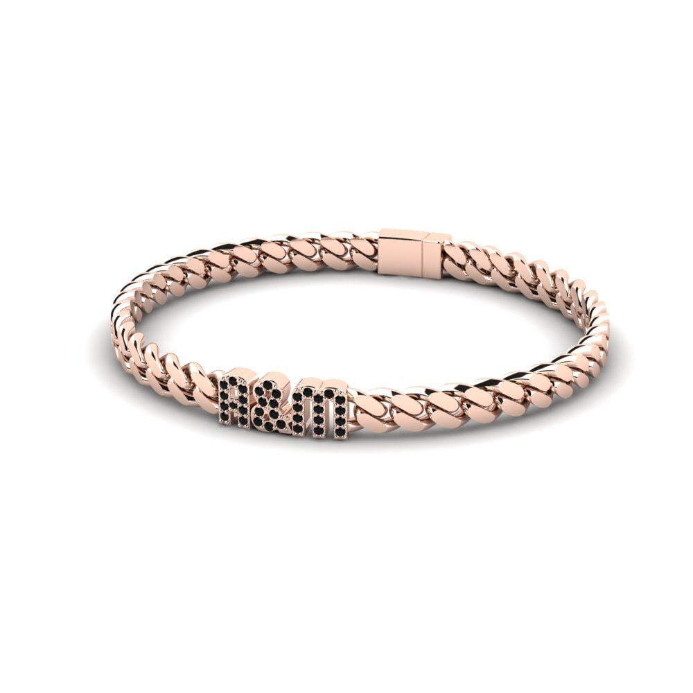14ct Rose Gold Black Diamond Women's Bracelet Jimmie