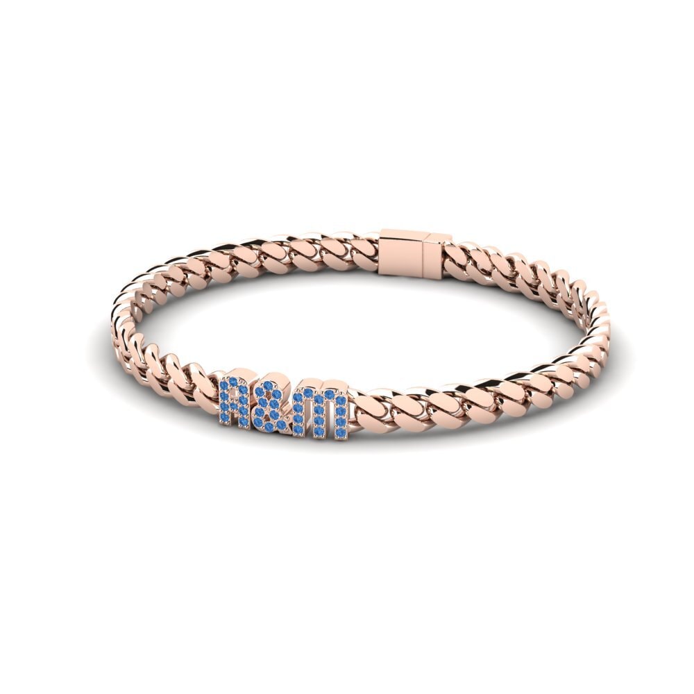 14ct Rose Gold Dark Blue Zirconia Women's Bracelet Jimmie