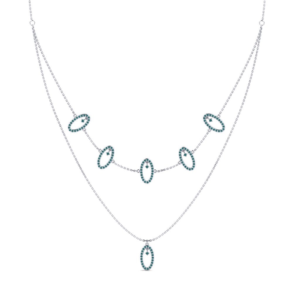 Diamante Azul Collar de Mujer Jivi