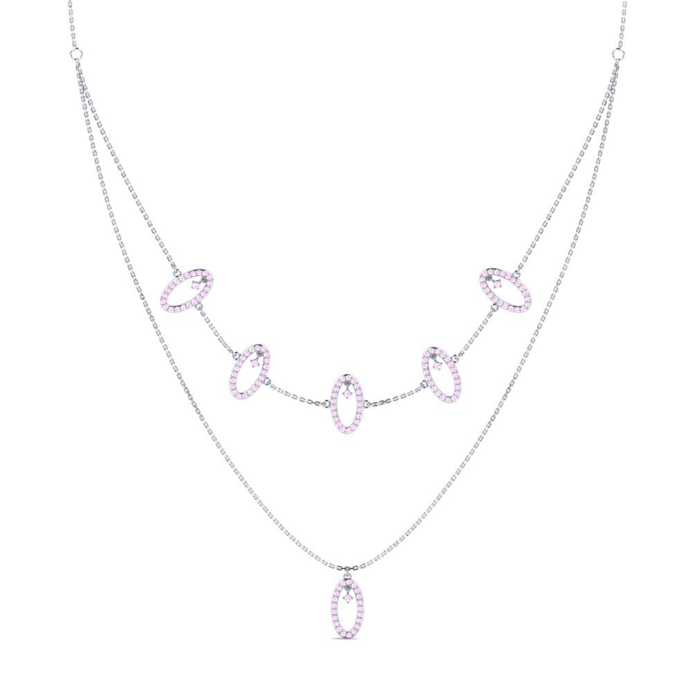 Zafiro Rosado Collar de Mujer Jivi