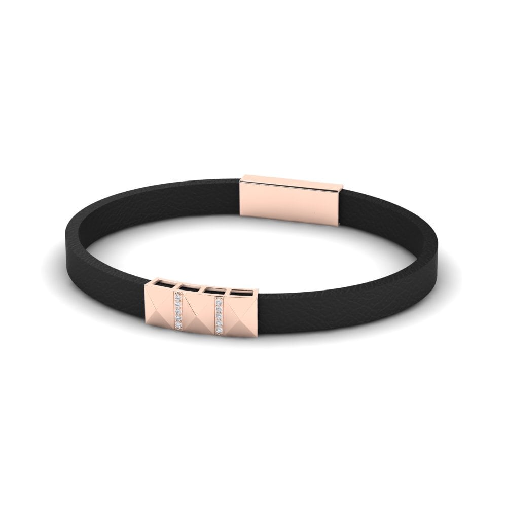 9ct Rose Gold Diamond Men's Bracelet Joaninha
