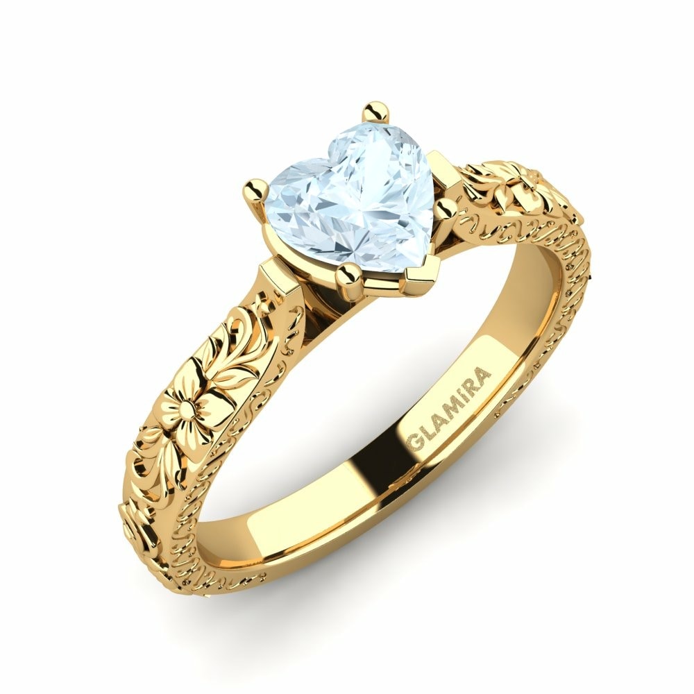 Vintage Engagement Rings GLAMIRA Joanna 585 Yellow Gold Aquamarine
