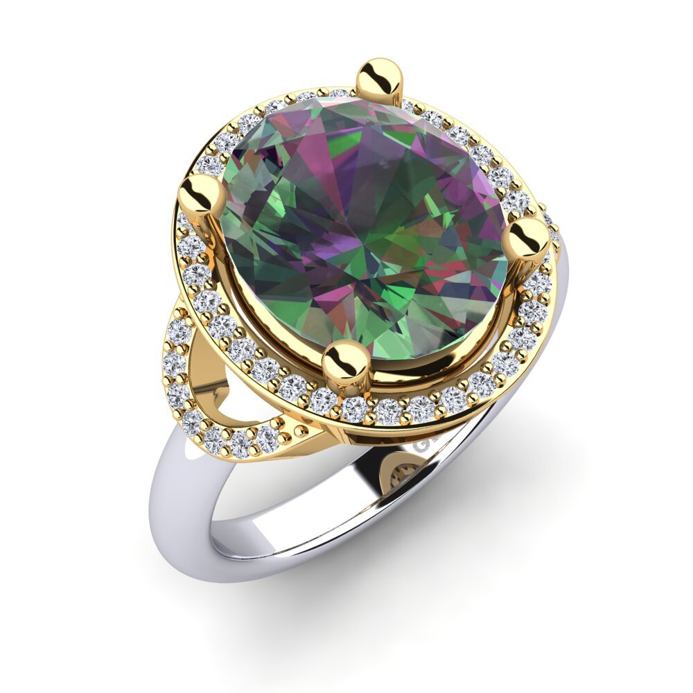 9ct Yellow & White Gold Mystic Topaz Ring Jocarol