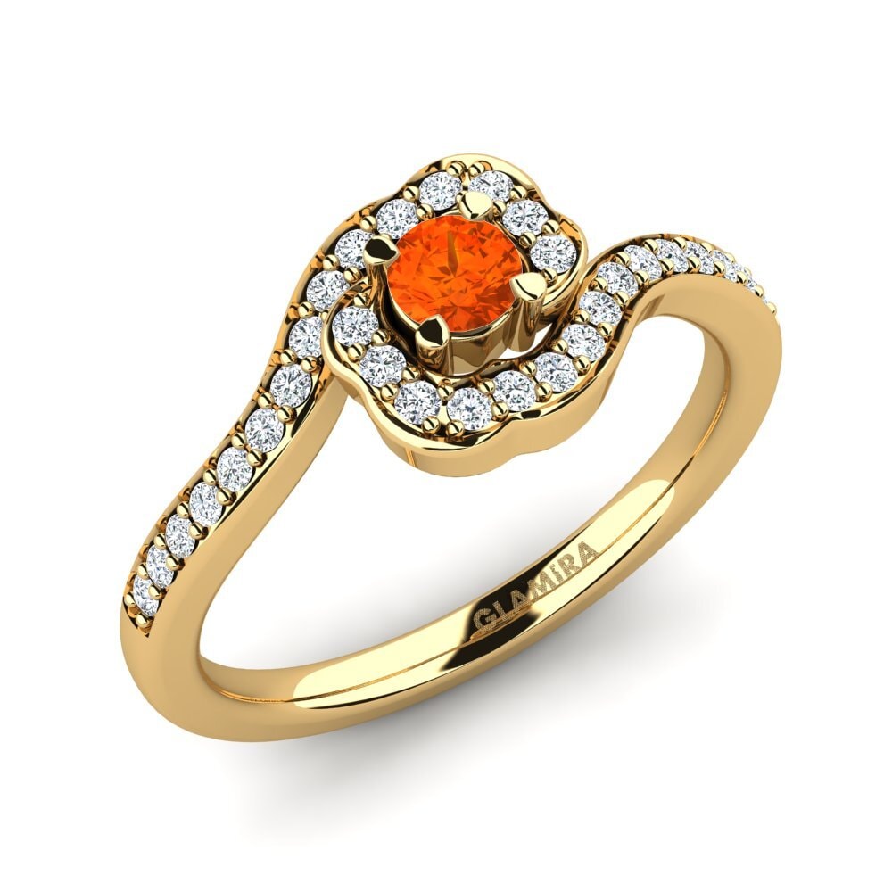 Fire Opal Engagement Ring Jocelyn 0.16 crt
