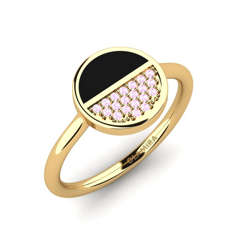 Or Jaune 14k Saphir Rose Bague Jodie