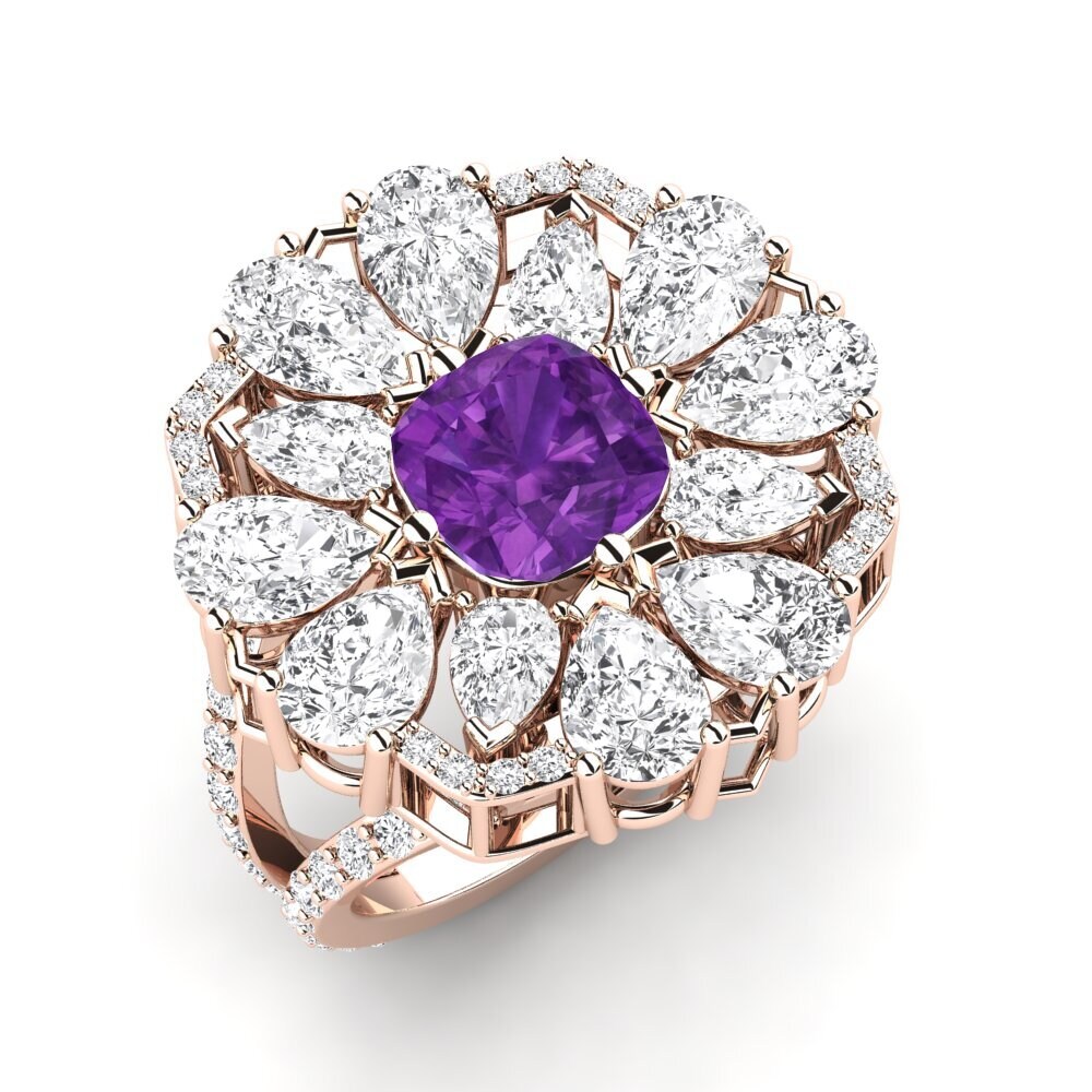 14k Rose Gold Amethyst Ring Joeann