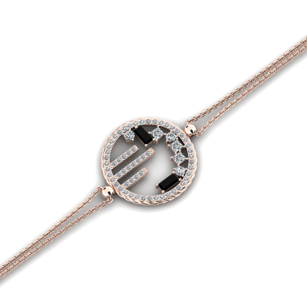 9ct Rose Gold Black Sapphire Women's Bracelet Jogging
