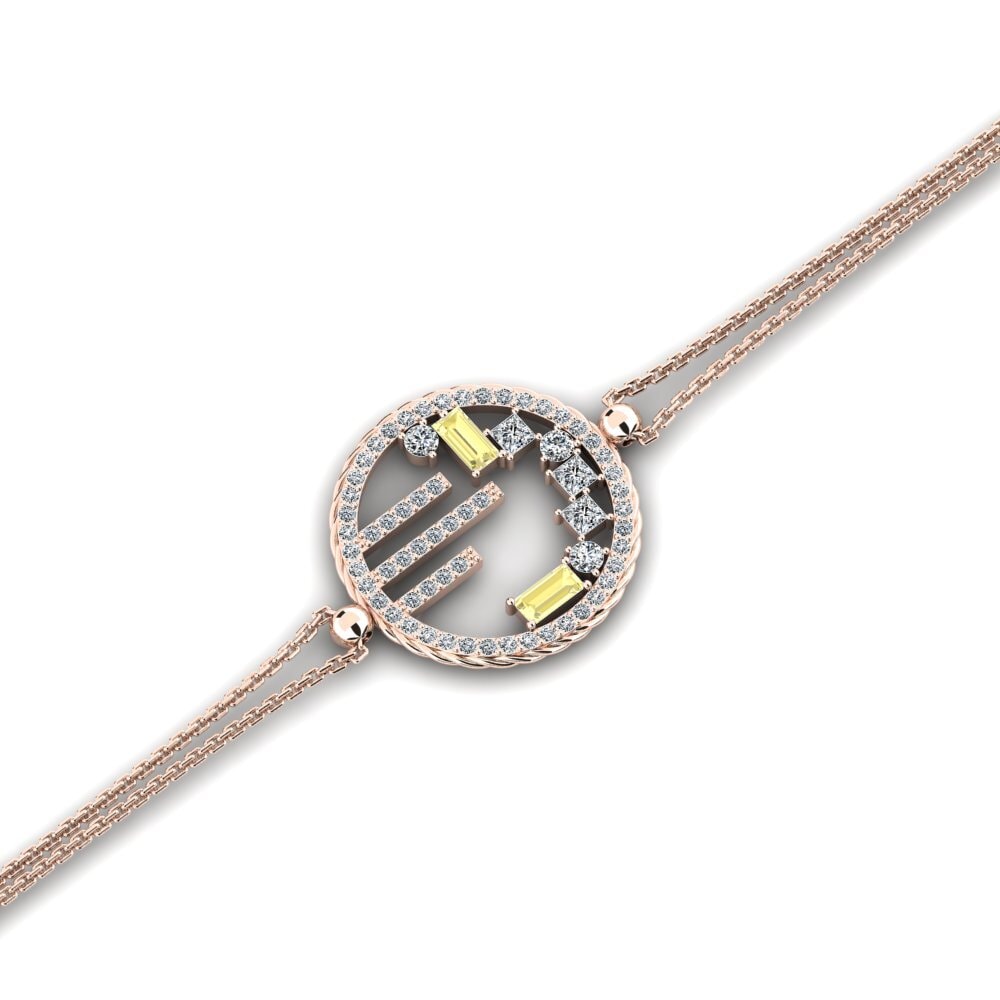 9ct Rose Gold Yellow Sapphire Women's Bracelet Jogging