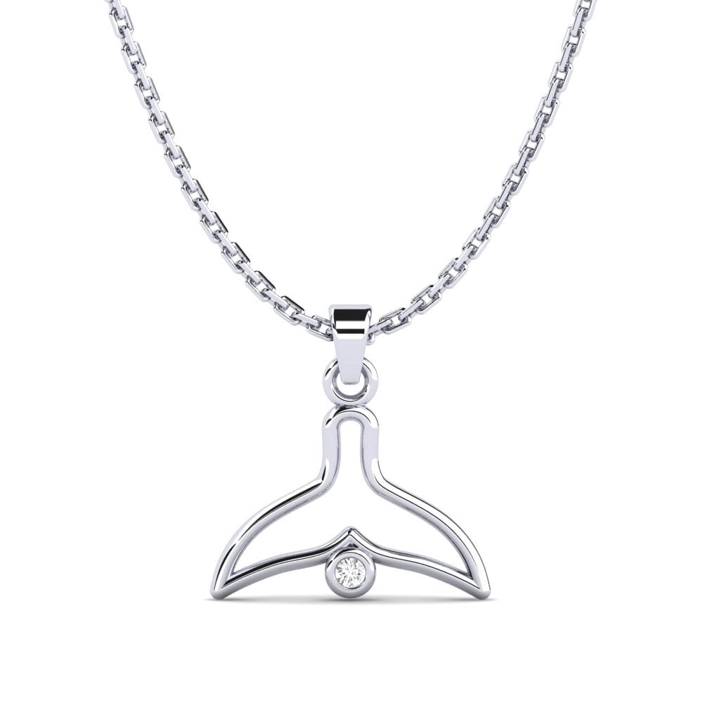 Plata 925 Zafiro blanco Colgante de Mujer Johanisar