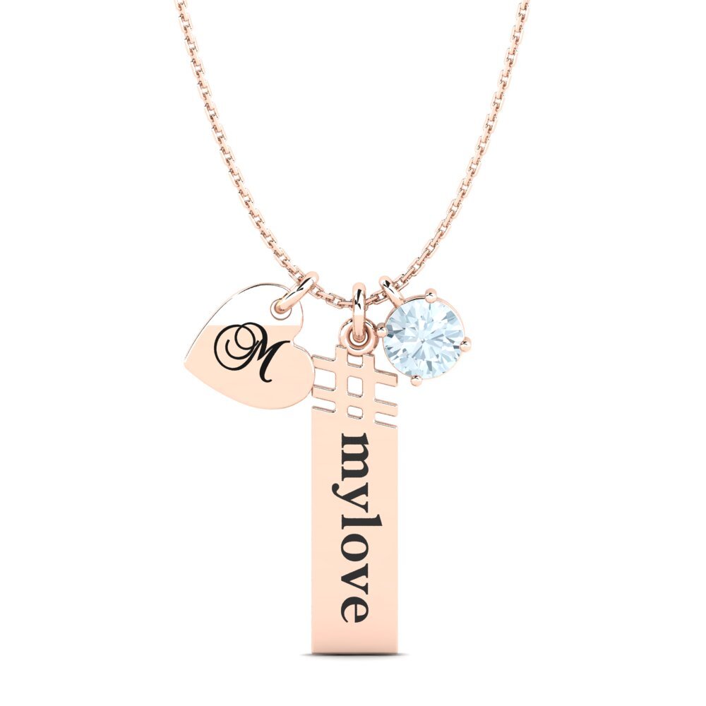 Rotgold 585 Aquamarin Damen anhänger Johnie