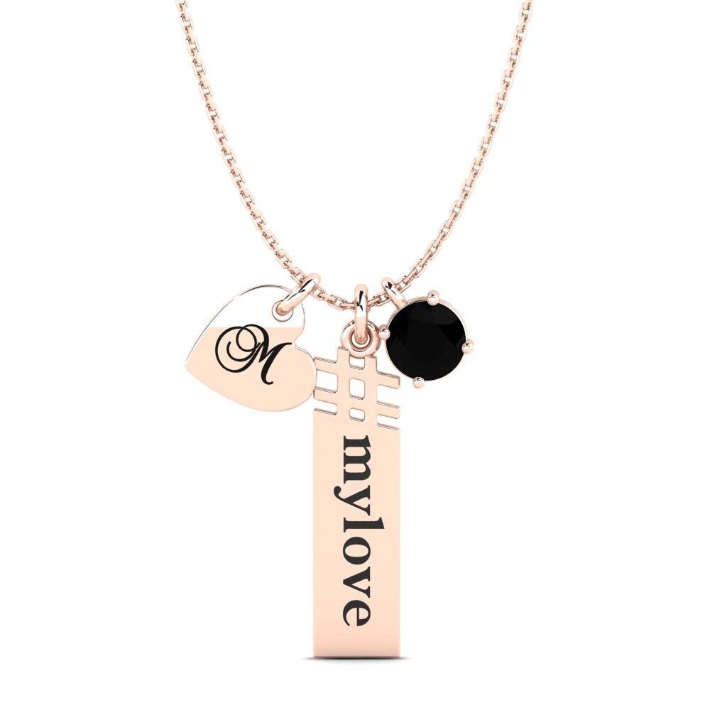 Rotgold 585 Schwarzer Onyx Damen anhänger Johnie