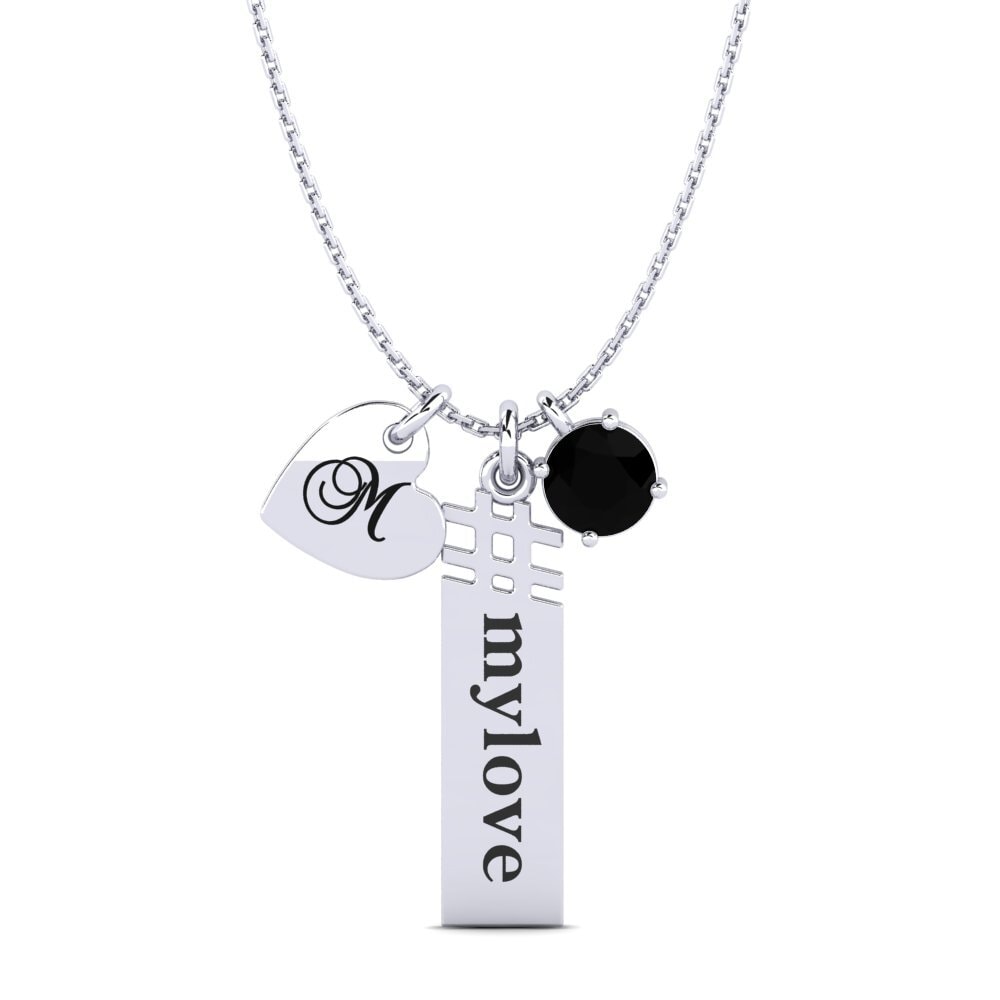 Weiß-Silber Schwarzer Diamant Damen anhänger Johnie