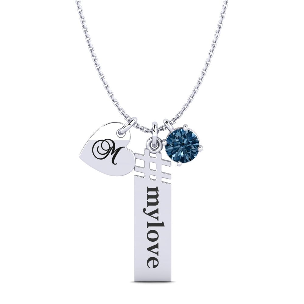 Weiß-Silber Blauer Diamant Damen anhänger Johnie