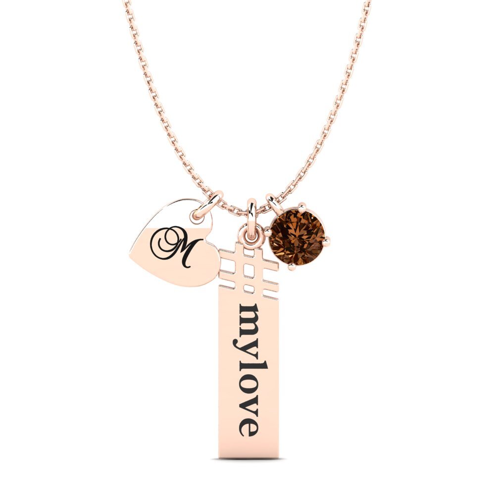Rotgold 585 Brauner Diamant Damen anhänger Johnie