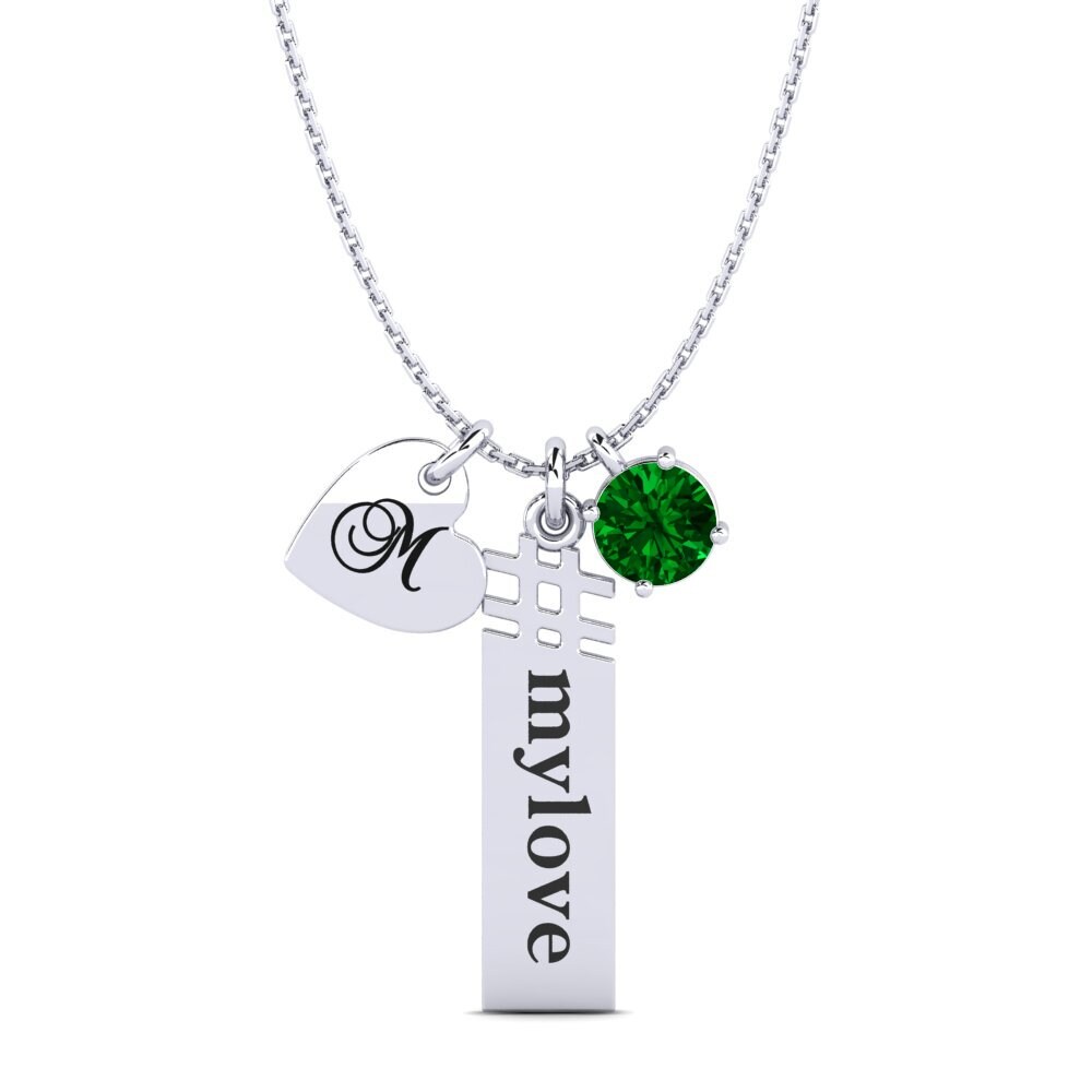 Plata 925 Circonita Verde Colgante de Mujer Johnie