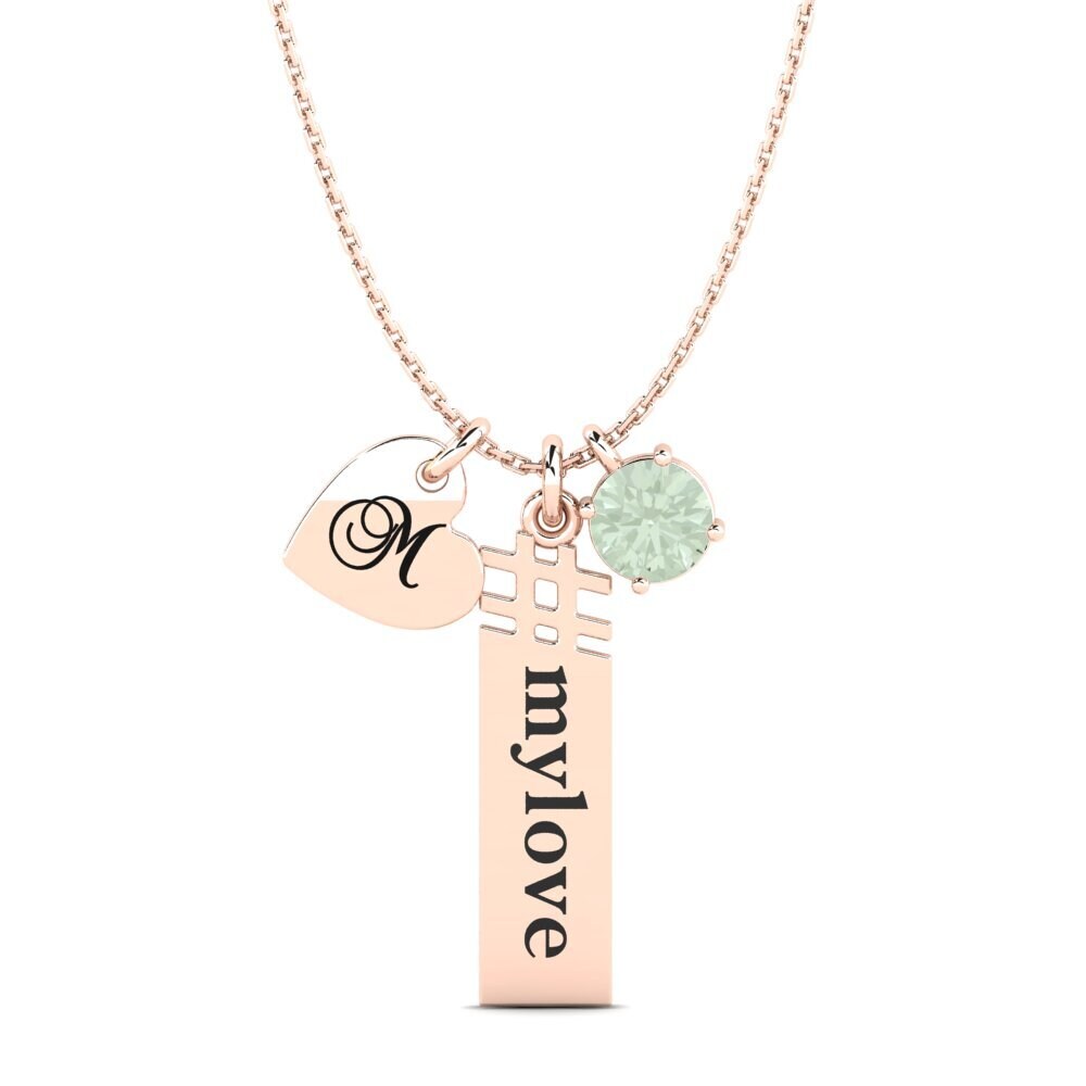 Rotgold 585 Grüner Amethyst Damen anhänger Johnie