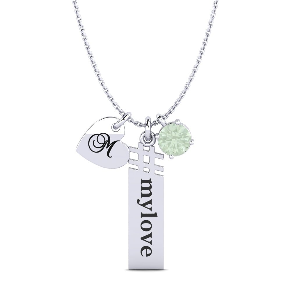 Weiß-Silber Grüner Amethyst Damen anhänger Johnie
