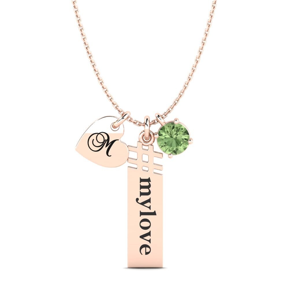 Rotgold 585 Grüner Saphir Damen anhänger Johnie