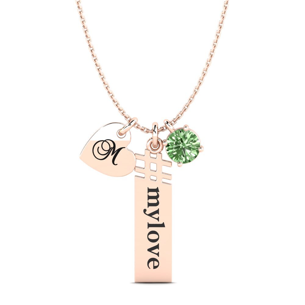Rotgold 585 Grüner Diamant Damen anhänger Johnie