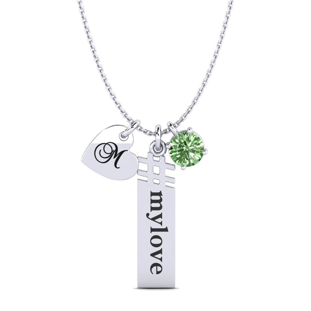 Weiß-Silber Grüner Diamant Damen anhänger Johnie