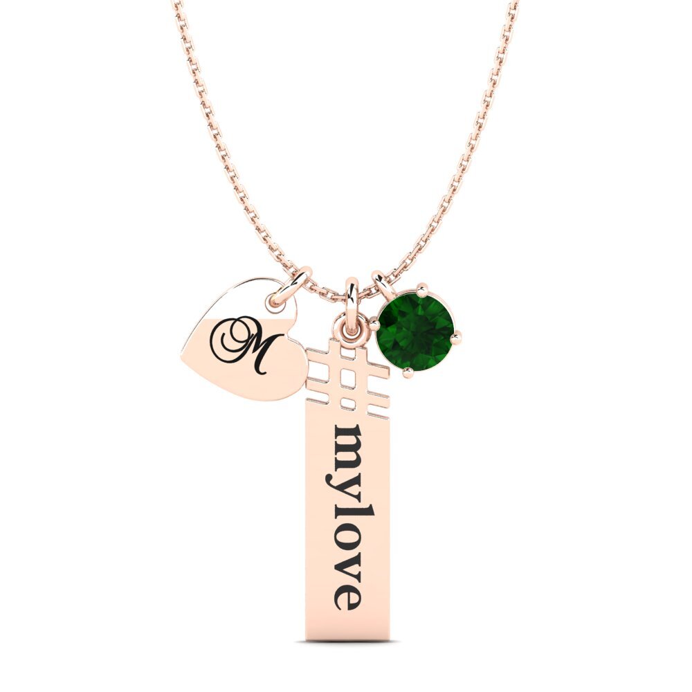 Rotgold 585 Grüner Turmalin Damen anhänger Johnie