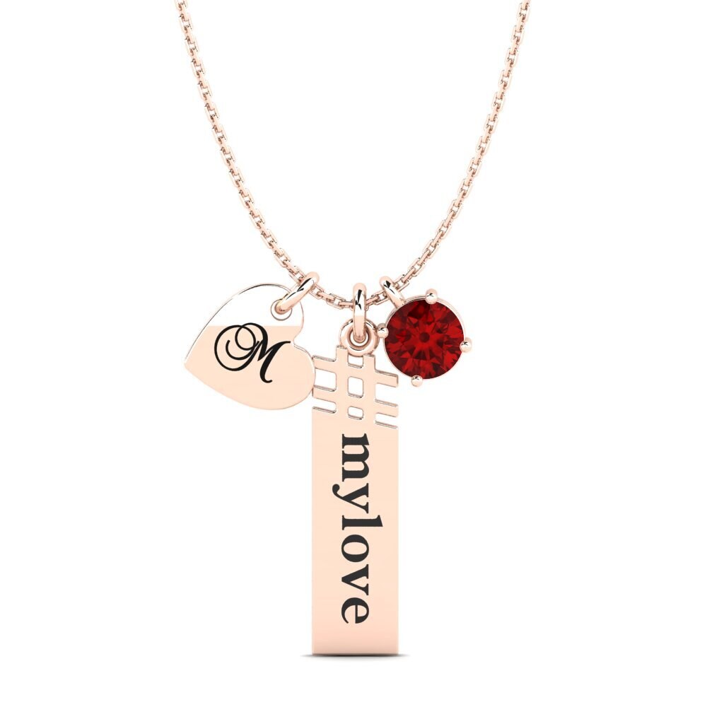 Rotgold 585 Rubin (im Labor gezüchtet) Damen anhänger Johnie