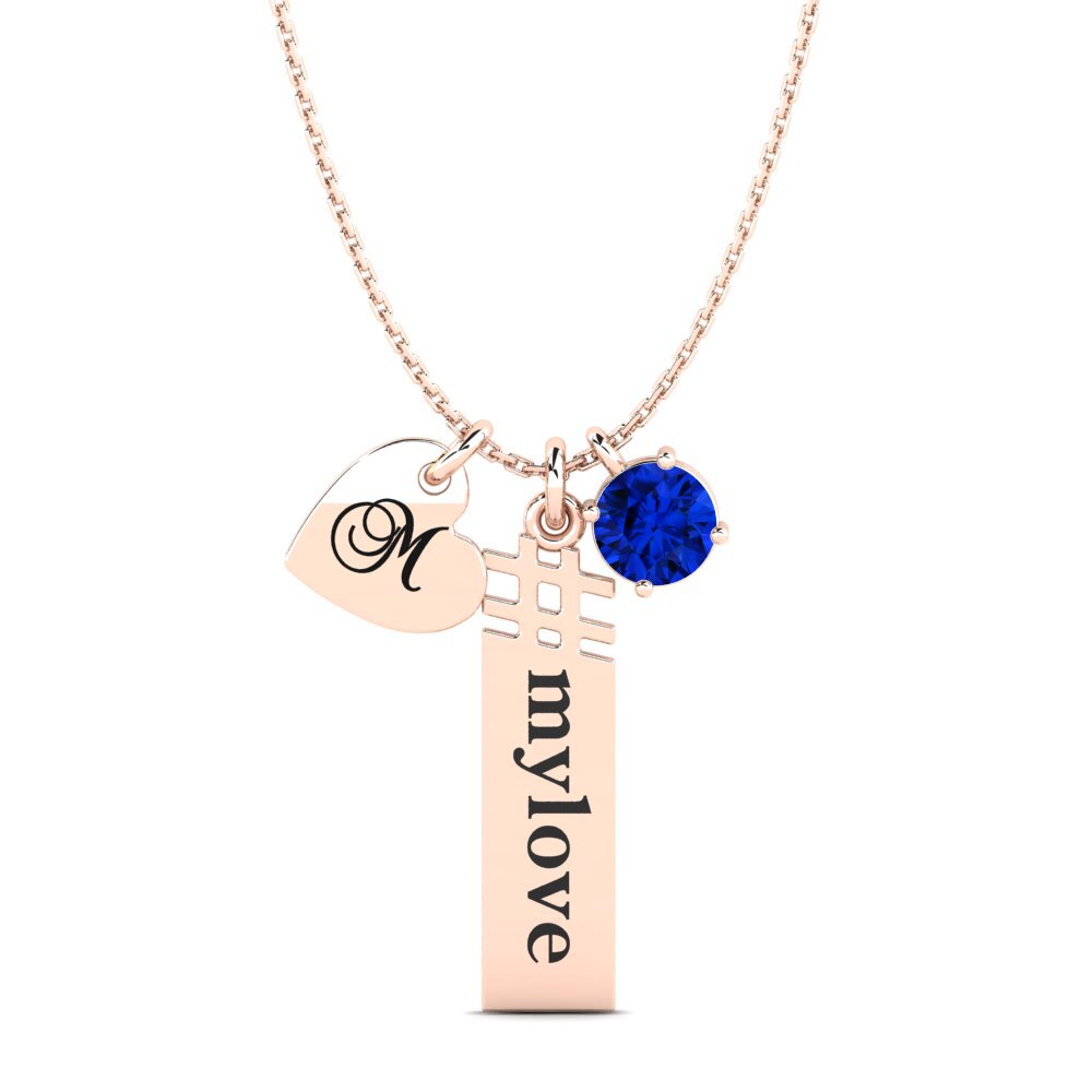 Rotgold 585 Saphir (im Labor gezüchtet) Damen anhänger Johnie