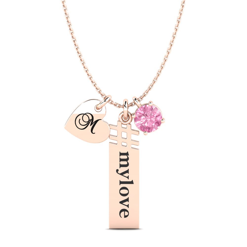 Rotgold 585 Rosa Saphir Damen anhänger Johnie