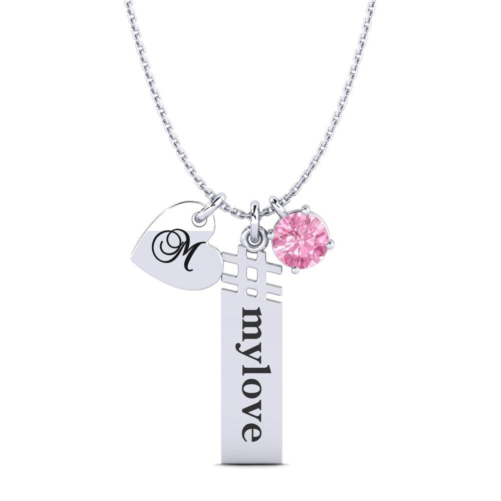 Weiß-Silber Rosa Saphir Damen anhänger Johnie