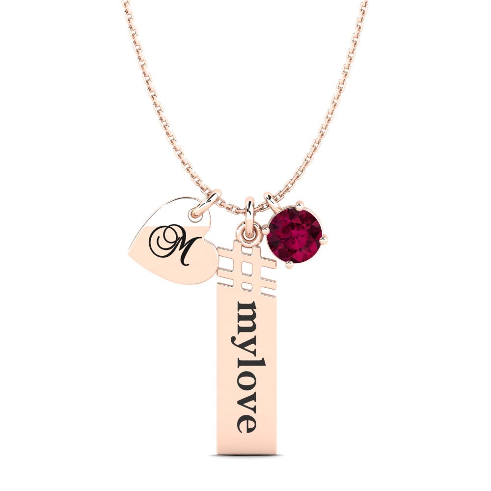 Rotgold 585 Rhodolit-Granat Damen anhänger Johnie