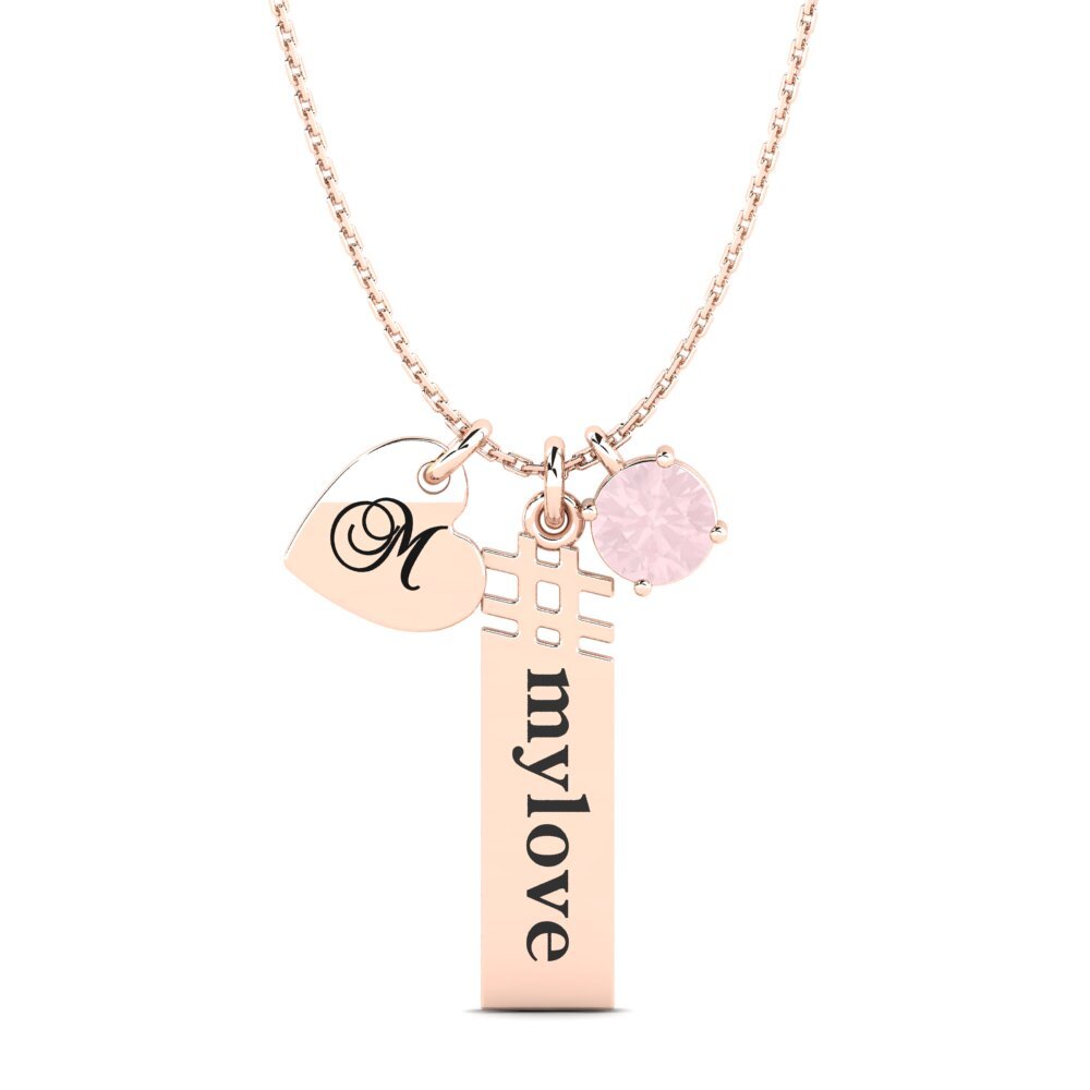 Rotgold 585 Rosenquarz Damen anhänger Johnie