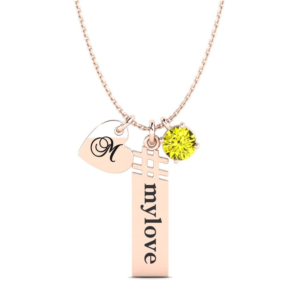 Rotgold 585 Gelber Diamant Damen anhänger Johnie